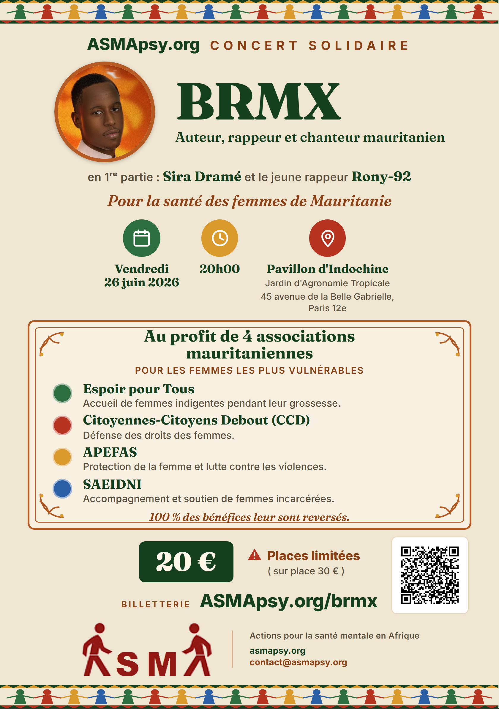 Affiche du concert solidaire BRMX du 26 juin 2026
